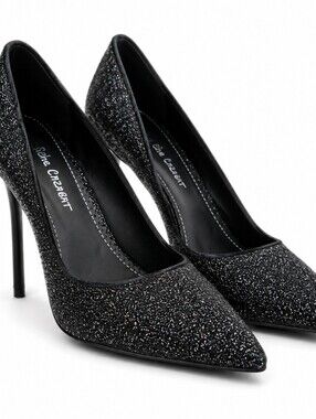 Jean-Michel Cazabat JM-EMMA Black Glitter Stiletto Pumps 39.5